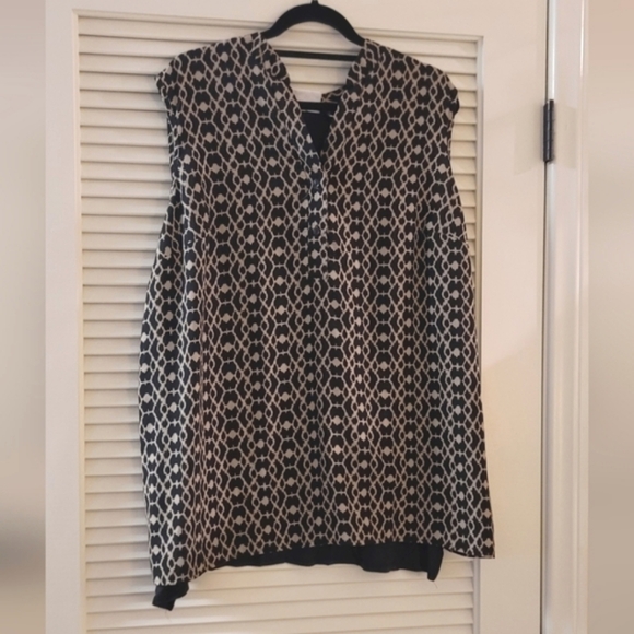 Avenue Tops - Avenue - (Plus-Size) Animal Print Lightweight Sleeveless Top With Front Buttons